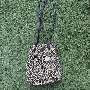 Leopard Print Women's Bag with Black Accents